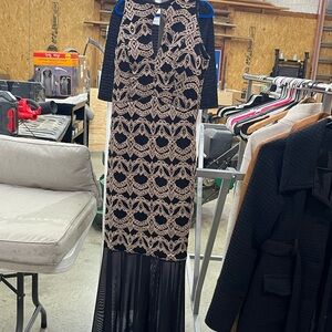Elegant Black and Cream Dress